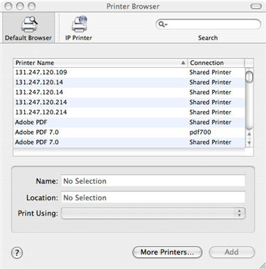 mac book sierra ip address for adding printer
